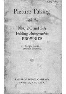 Kodak Brownie Folding Autographic 3A manual. Camera Instructions.